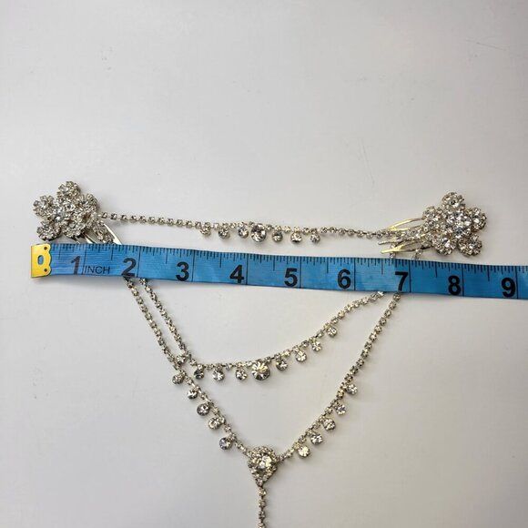 3 Row Crystal Teardrop Headpiece - Picture 11 of 11